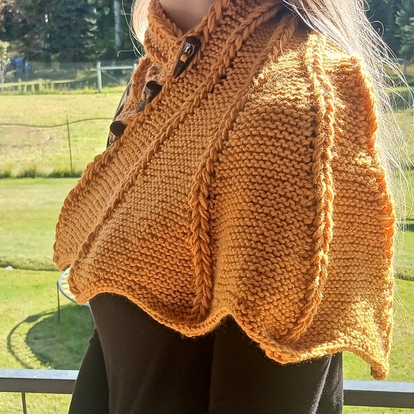 Dragon Wing Cowl Scarf - Mustard - Picture 2 of 7